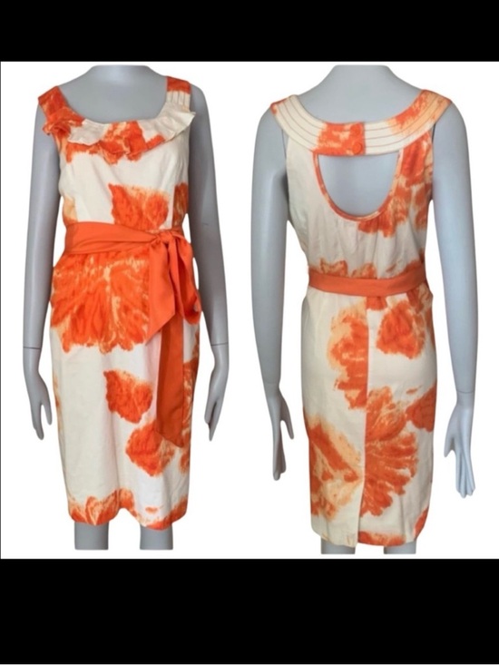 Moulinette Soeurs Dresses & Skirts - Moulinette Soeurs Anthropologie Orange Blossom Dress Floral Print Cotton Size 6